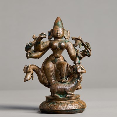 Lot 405 - Durga Slaying the buffalo India 15th century