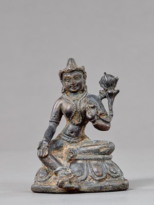 Lot 99 - SEATED BRONZE TARA TIBET 12TH CENTURY , PALA DYNASTY