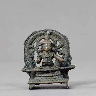 Lot 387 - INDIAN GODDESS BRONZE 16TH CENTURY