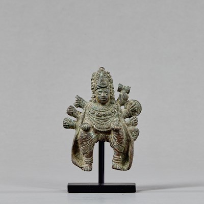 Lot 148 - SEATED BRONZE DURGA INDIA 16TH CENTURY