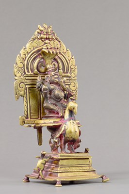 Lot 127 - SEATED GANESHA BRONZE INDIA 18TH CENTURY