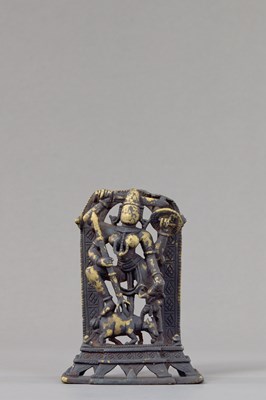 Lot 242 - STANDING DURGA SLAYING THE BUFFALO DEMON, INDIA 19TH CENTURY