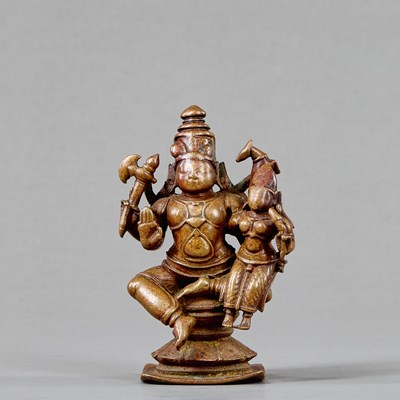 Lot 300 - SHIVA AND PARVATI BRONZE INDIA 16TH CENTURY