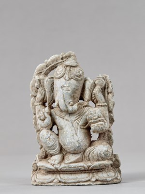 Lot 440 - SEATED GANESHA STONE INDIA 19TH CENTURY