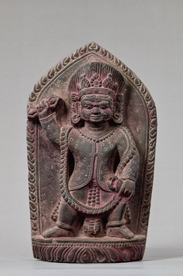 Lot 362 - STANDING STONE VAJRAPANI NEPAL 18TH CENTURY