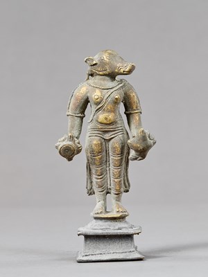 Lot 53 - STANDING VARAHI BRONZE INDIA 16TH CENTURY