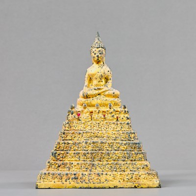 Lot 55 - SEATED BRONZE BUDDHA THAILAND RATTANAKOSIN 1850'S