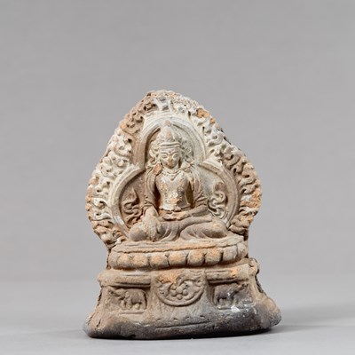 Lot 358 - BUDDHA AKSHOBYA TSA TSA TIBET 18TH CENTURY