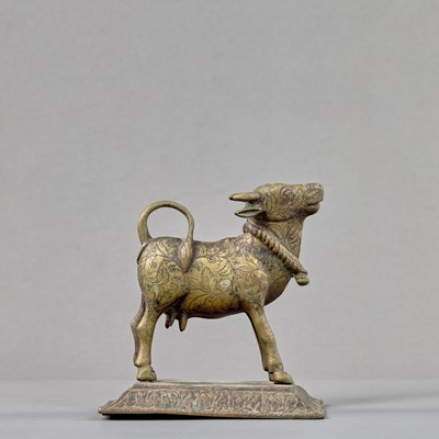 Lot 203 - STANDING BRONZE NANDI INDIA 18TH CENTURY