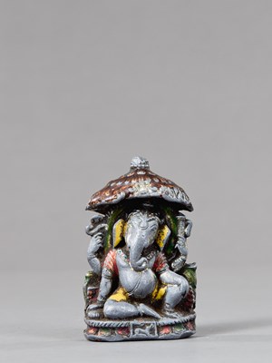 Lot 299 - SEATED SILVER ? GANESHA INDIA 16TH CENTURY