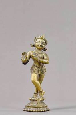 Lot 266 - KRISHNA PLAYING THE FLUTE INDIA ORISSA 16TH CENTURY