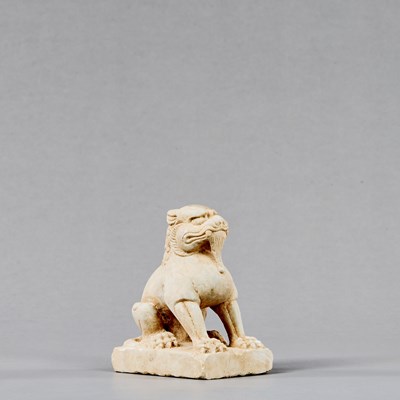 Lot 240 - STONE GUARDIAN LION (ZHENMU SHOU), TANG DYNASTY