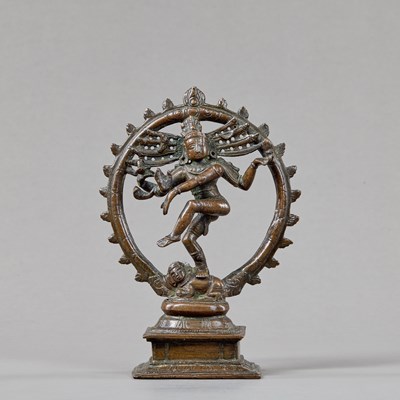Lot 391 - SHIVA NATARAJA BRONZE, SOUTH INDIA, 16TH–17TH CENTURY