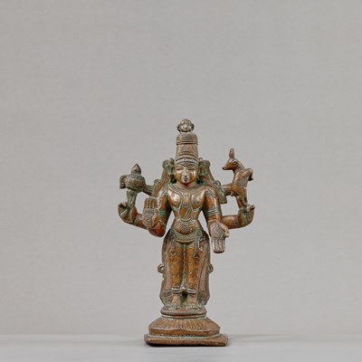 Lot 110 - STANDING BRONZE SHIVA INDIA 19TH CENTURY