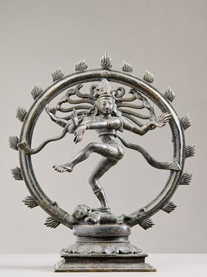 Lot 434 - DANCING SHIVA NATARAJA BRONZE INDIA 19TH CENTURY
