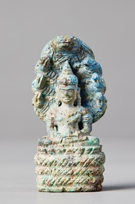 Lot 271 - SEATED BUDDHA PROTECTED BY MUCHALINDA, KHMER EMPIRE, ANGKOR PERIOD, 12TH CENTURY
