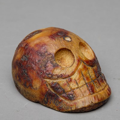 Lot 306 - SKULL OF A CHITIPATTI BONE TIBET 18TH CENTURY OR EARLIER